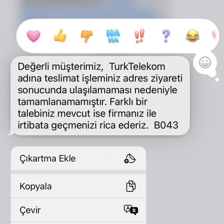 Teslimat Yapılmadan Adreste Yok Denilerek Hattım Ulaştırılmadı