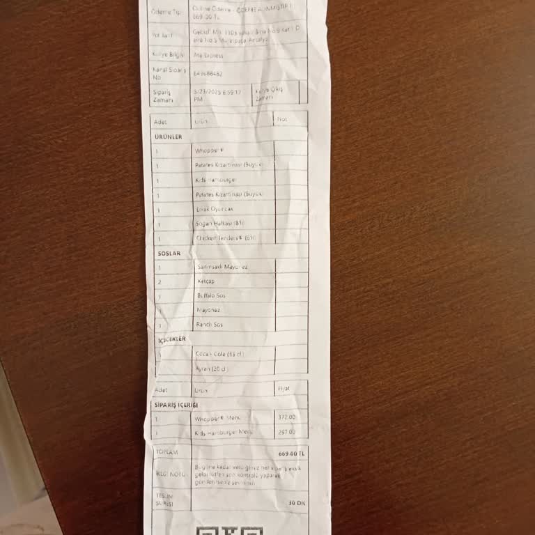 Burger King Antalya Gençlik Şubesinde Sürekli Eksik Ve Yanlış Sipariş