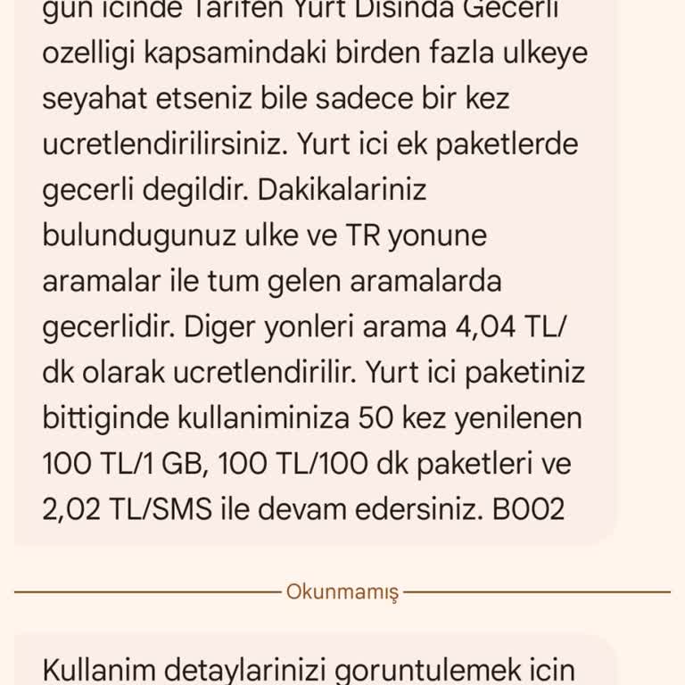 Yurt Dışı Kullanım Ücretleri Ve Haksız Faturalandırma Nedeniyle Mağduriyet