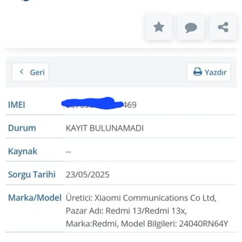 Xiaomi Cihazımın IMEI Kaydı Yapılmadı, Mağdur Oldum
