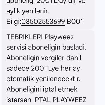 Bilgim Dışında Başlatılan Playweezz Üyeliği Ve Haksız Fatura Yansıtması