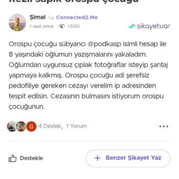 Connected2Me Uygulamasında Anonim Hesaptan Asılsız İftira