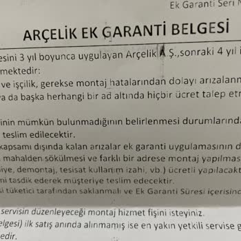 Ek Garanti Belgesi Arçelik Sisteminde Görünmüyor, Destek Alamıyorum