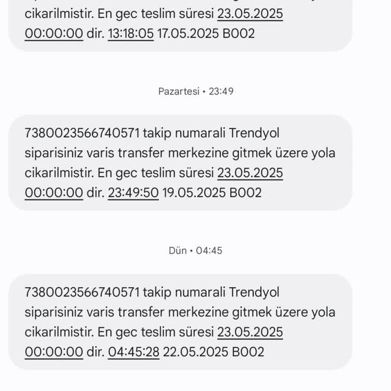 Sürekli Yanıltıcı Teslimat Mesajlarıyla Mağdur Edildim