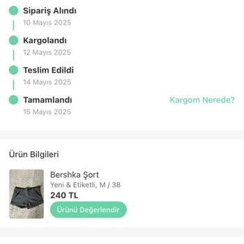 Kargom Başkasına Teslim Edilmiş Şortum Elime Ulaşmadı