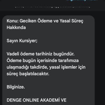 Denge Online Akademi Sınav Yapılmadan Sertifika Gönderip Ücret Talep Ettiler