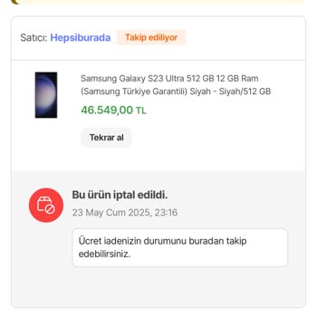 Hepsiburada Alışveriş Kredisiyle Aldığım Telefonun İptalinde Para İadesi Yapılmadı