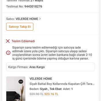 Aras Kargo Teslimat Sorunları Ve Habersiz İade Mağduriyeti