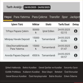Betebet Çekim Talebim Onaylanmadan Hesabımdan Yüksek Miktarda Oyun Oynandı