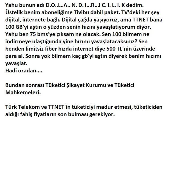 TTNET Limitsiz İnternet Vaadiyle Ek Ücretler Alıp Hız Düşürüyor