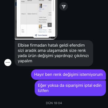 Elbise Siparişim Gönderilmedi, Ücretim İade Edilmedi