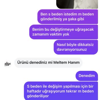 Yanlış Beden Ve Kalitesiz Ürünle Sorunlu Değişim Süreci