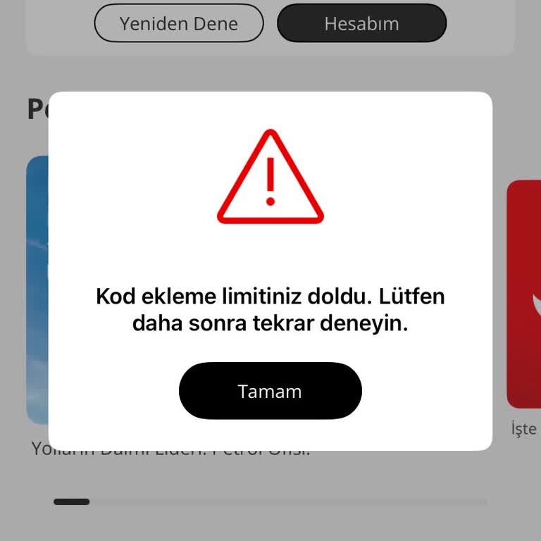 Petrol Ofisi Puan Kodunu Ekleyemiyorum, Çözüm Sunulmuyor