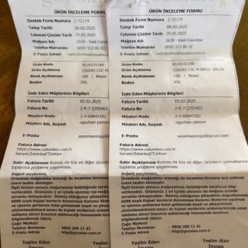 Columbia Beyaz Tişörtte Tüy Toplama Ve Renk Bozulması Mağduriyeti