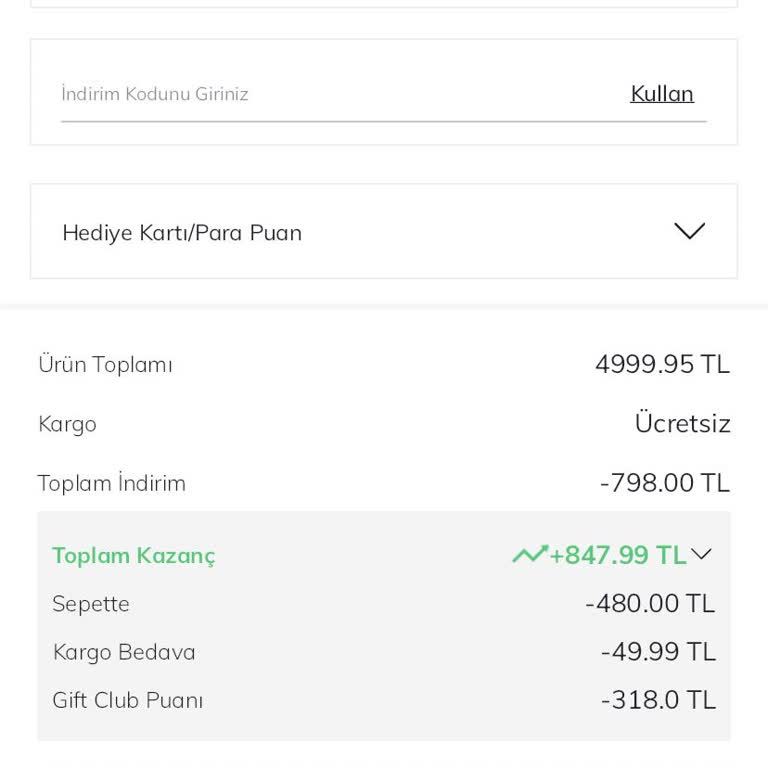 Çift Katlı Puan Kampanyası Sepette Uygulanmıyor