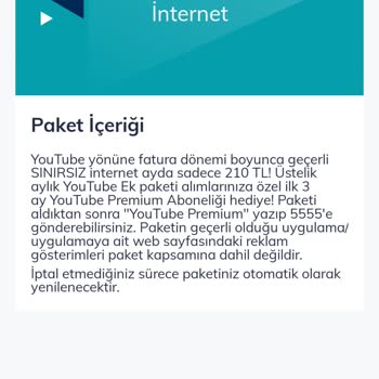 Sınırsız Youtube Paketi İnternetimi Hızla Tüketti, Fatura Beklenenden Yüksek Geldi