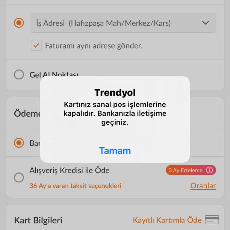 Paycell Sanal Kartım Trendyol'da Kullanılamıyor, Çözüm Bulunamıyor