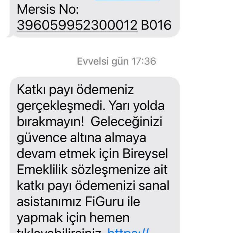 HDI Fiba Emeklilik'ten Sürekli Gelen Mesajlardan Şikayetçiyim