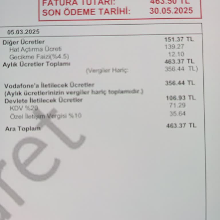 Vodafone'dan Yüksek Fatura Ve Hizmet Sorunları