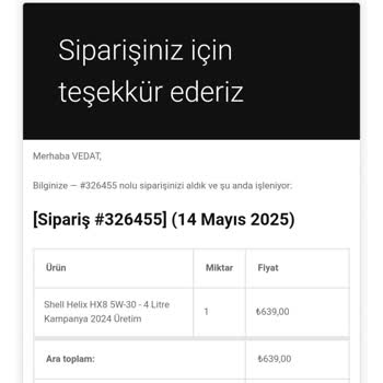 Sipariş Verilen Motor Yağı 10 Gündür Kargolanmadı Satıcıdan Net Bilgi Alınamıyor