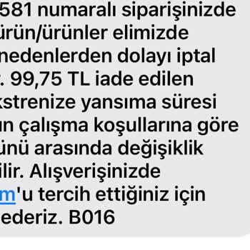 İndirimli Ürün Siparişi Stokta Olduğu Halde İptal Edildi