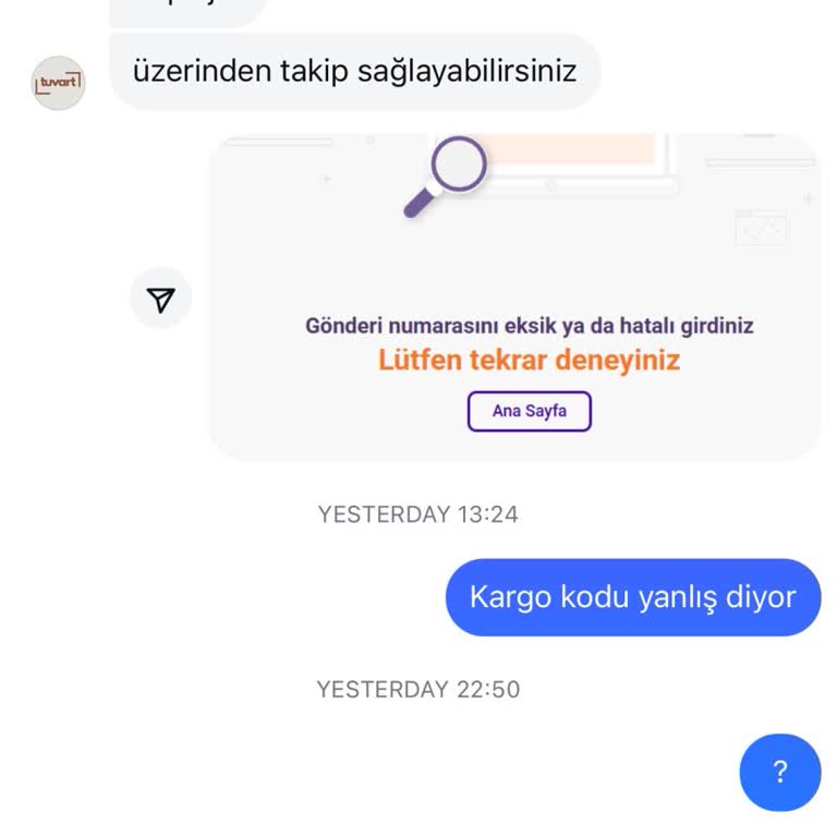 Kargo Kodum Geçersiz, Siparişim Hakkında Bilgi Alamıyorum
