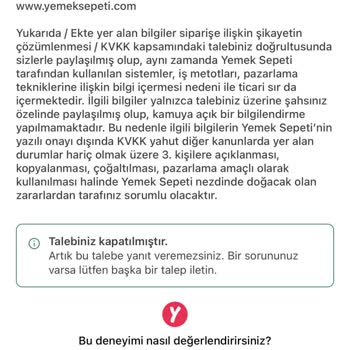 Yemek Sepeti'nde Ücret İadesi Ve Müşteri Hizmetleri Sorunu
