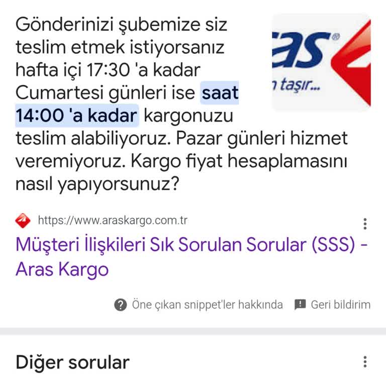 Aras Kargo Şube Çalışma Saatleri Ve Personel Üslubu Hayal Kırıklığı Yarattı