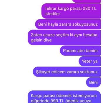 İade Edilmeyen Para Ve Ek Kargo Ücreti Mağduriyeti