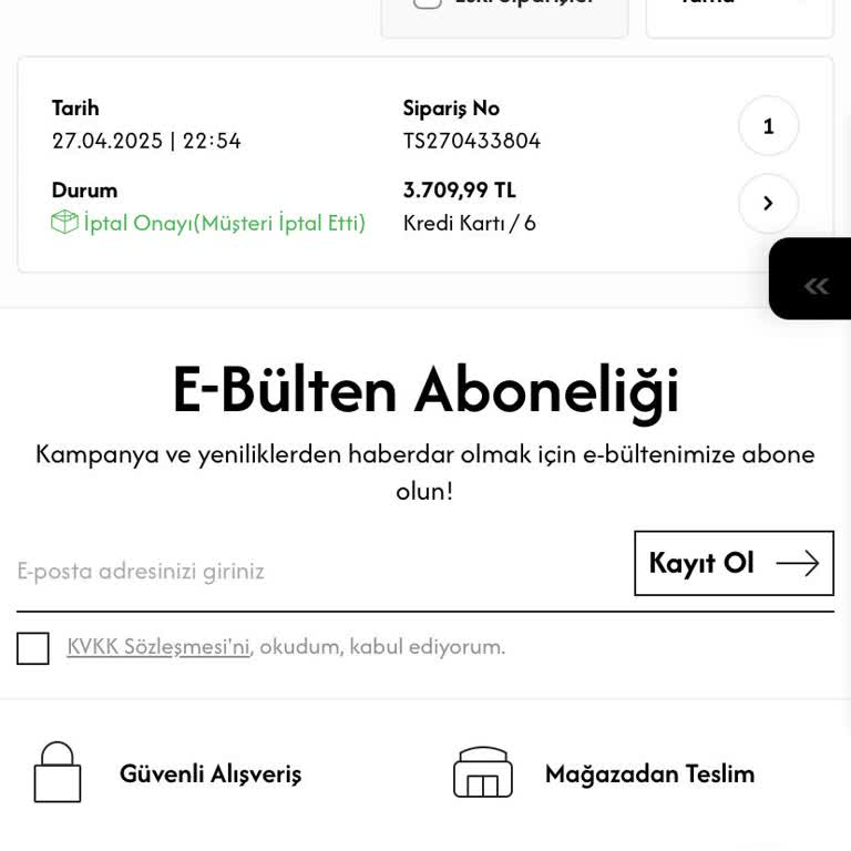 Ücret İadesi Yapılmayan Sipariş Ve İlgisiz Müşteri Hizmetleri