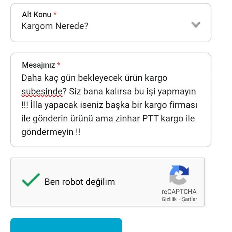 PTT Kargo İle Siparişim Günlerdir Teslim Edilmedi Mağdurum