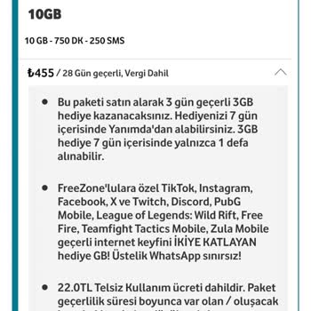 Vodafone'dan Aldığım Paketin İnternet Haklarımı Kullanamıyorum