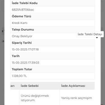Yanlış Sipariş İçin İade Talebime Dönüş Yapılmıyor