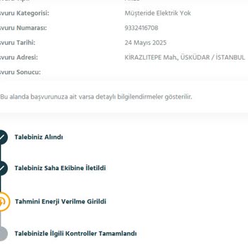 Daire Bazlı Elektrik Kesintisinin Hızla Giderilmesini Talep Ediyorum