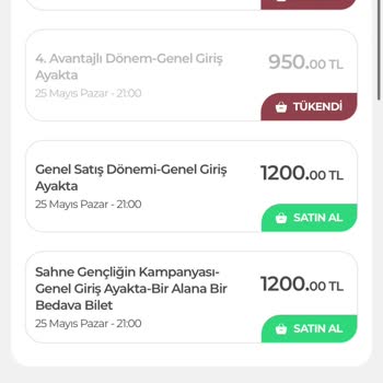 Konsere Erken Alınan Biletin Fiyat Farkı İadesi Talebi