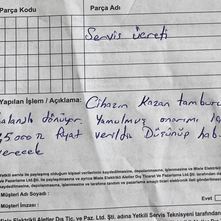 Çamaşır Makinesinde Üretim Kaynaklı Tambur Sorunu Ve Yüksek Onarım Ücreti