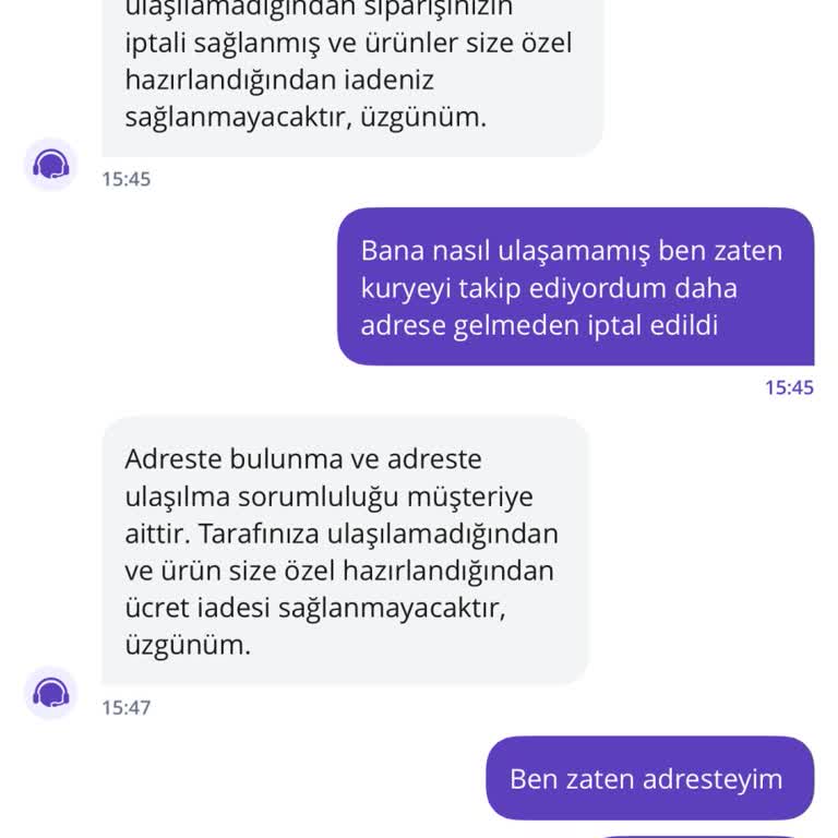 GetirYemek Siparişim Teslim Edilmeden İptal Edildi, Para İadesi Yapılmıyor