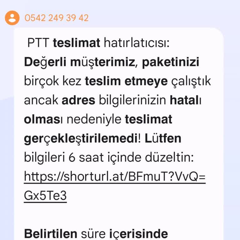 Kargo SMS Aldatmacası