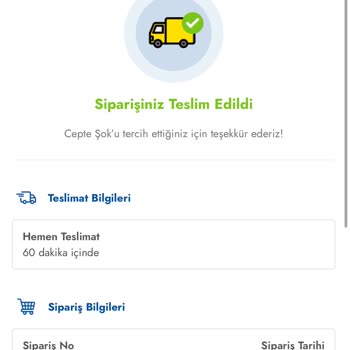 Şok Market Online Siparişte Depoda Olmayan Ürün İçin Nakit İade Sorunu