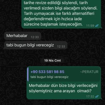 Tur İptal Edildi, İade Talebimize Ve Aramalarımıza Pera Tur'dan Hiçbir Dönüş Yok