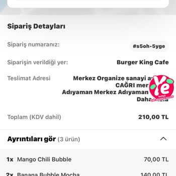 Sipariş Edilen İçecekte Bozuk Süt Ve Eksik Malzeme Sorunu