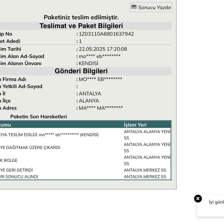 Teslim Edilmeyen Kargoya Yanıltıcı Teslimat Bilgisi!