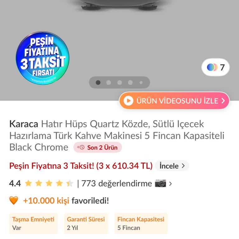 Trendyol Northstarr İsimli Satıcıdan Alınan Kahve Makinesi Kusurlu Çıktı