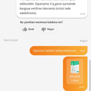 Kargoya Verilmemiş Siparişimin İptali Gerçekleştirilmiyor, Mağduriyet Yaşıyorum