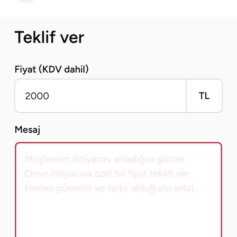 Belirsiz Müşteri İçin Yüksek Teklif Ücreti Mağduriyeti