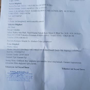 Beko Süpürge Sorunu 1 Ayda Çözülmedi, Servis Mağduriyeti Yaşadım