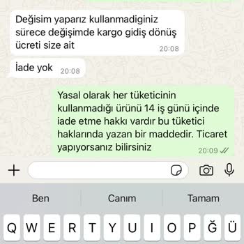 İade Hakkım Engellendi, Müşteri Hizmeti Yetersiz
