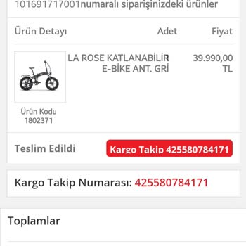 Elektrikli Bisikletin Fiyat Düşüşü Nedeniyle Maddi Zarara Uğradım