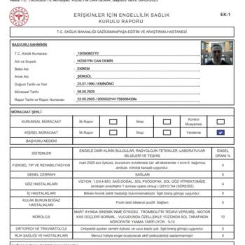 Engelli Raporu Oranım Haksız Şekilde Düşürüldü, Yardım Bekliyorum