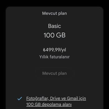 Satın Alınan Yıllık Google Depolama Alanı Hesabıma Tanımlanmadı